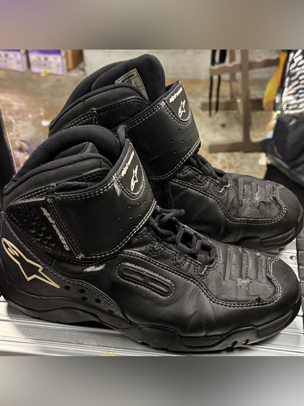 Alpinestars Men’s Black High-Top Motorcycle Sneakers
